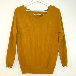 Soft Surroundings. Super soft mustard yellow 3/4 sleeve knit top.